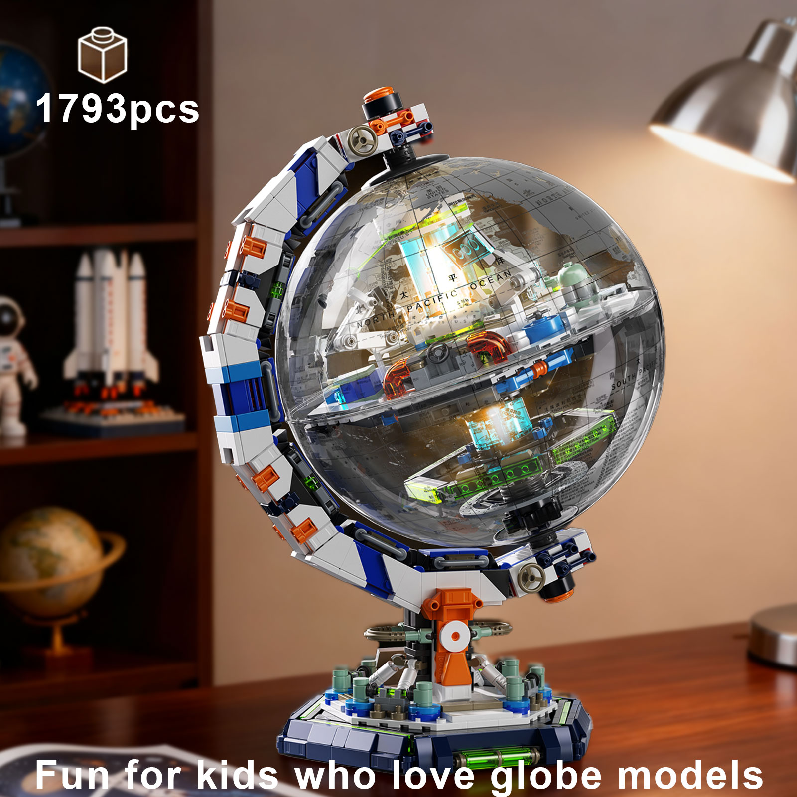 Office Tech Certification - KAVOWORLD 1793-teiliges Sci-Fi Skyverse Globus Baustein-Set