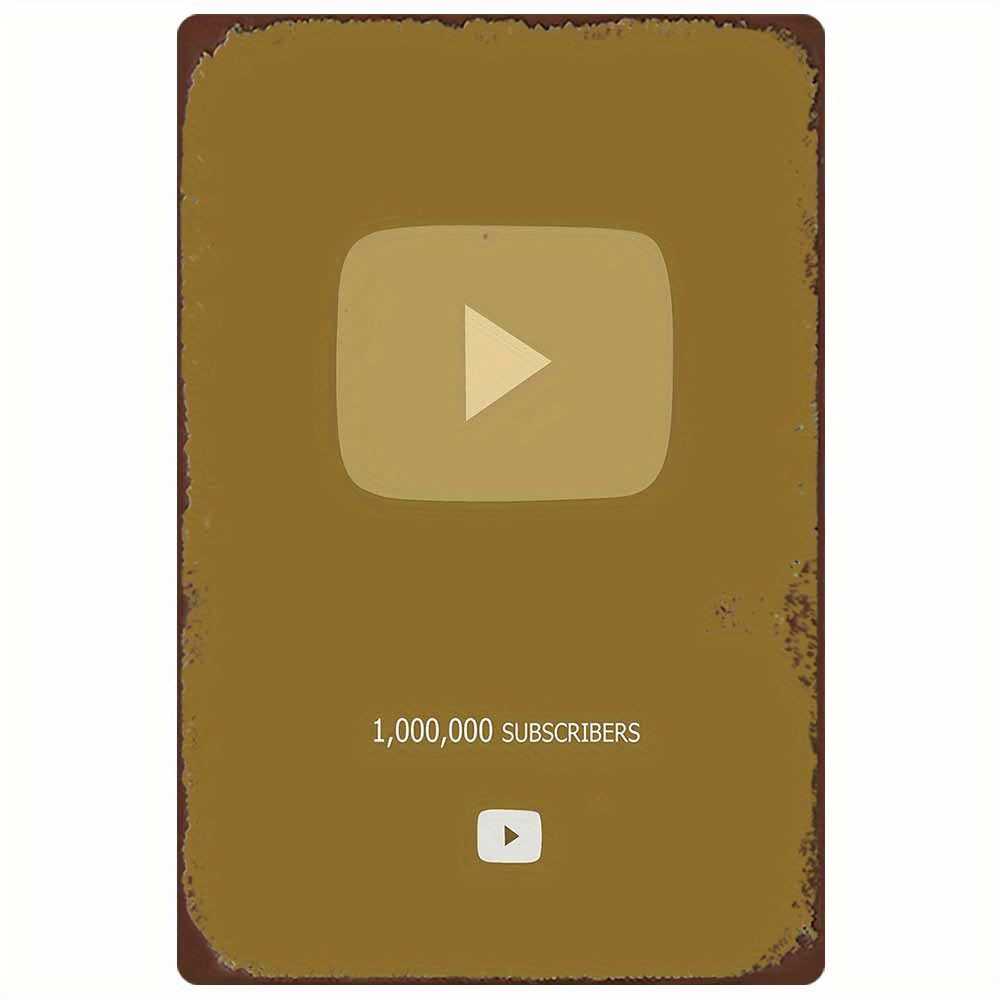 Office Youtuber - Retro-Metallschild, 2D, flach, YouTube-Millionenabonniere, Weißblech, Wandkunst,