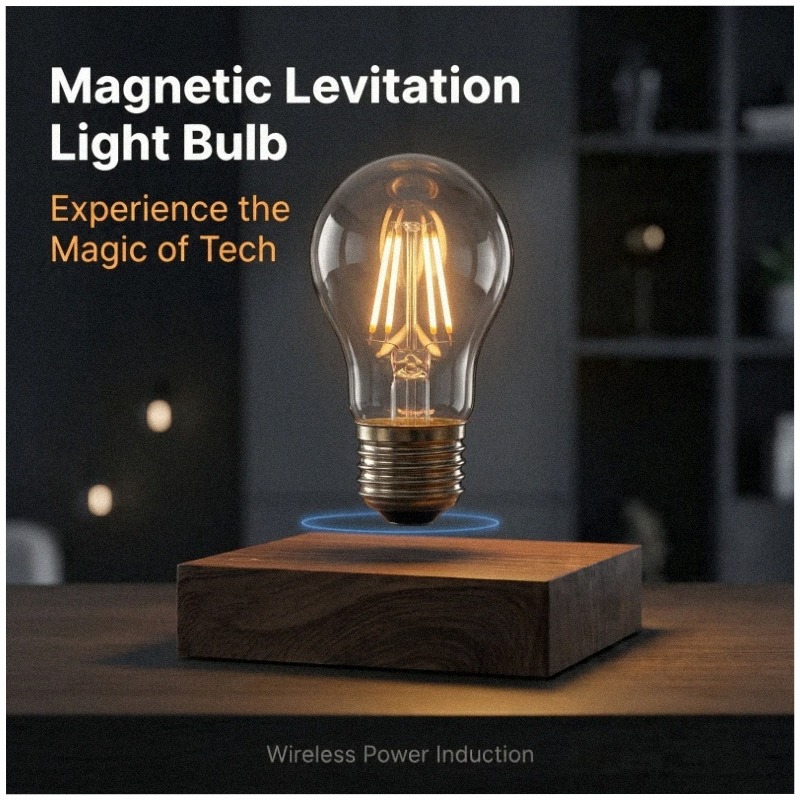 The Office Tech - Magnetisch Schwebende Kabellose LED-Glühbirne Schreibtischlampe für