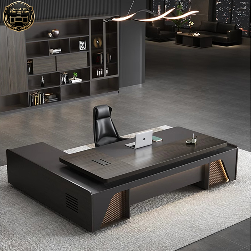 Office Tech Management - Luxuriöser Moderner L-förmiger Chefschreibtisch, High-Tech Büromöbel,