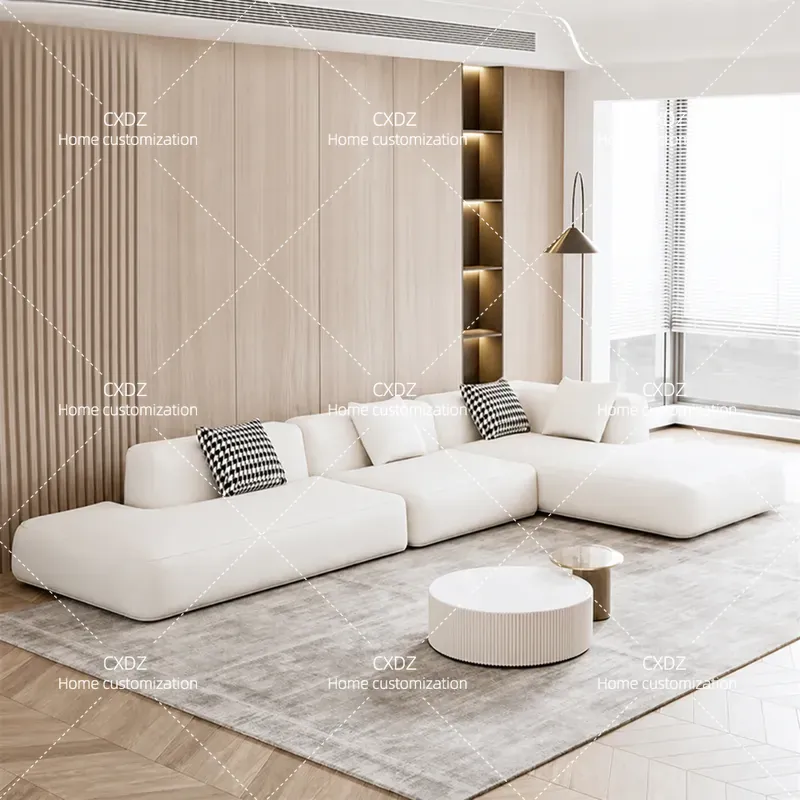 Tech Office Reception - Nordisches Modernes Minimalistisches L-förmiges Ecksofa aus