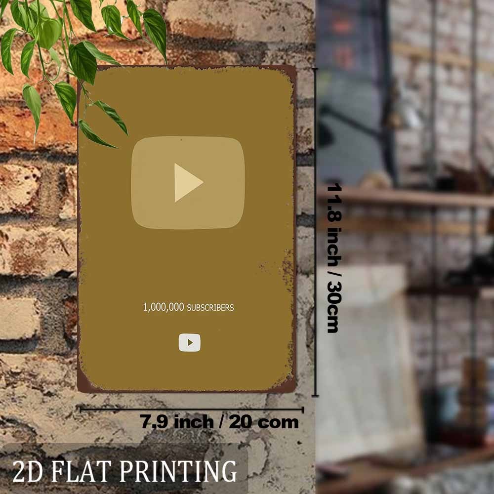 Retro-Metallschild, 2D, flach, – Office Youtuber Bewertung und Preis
