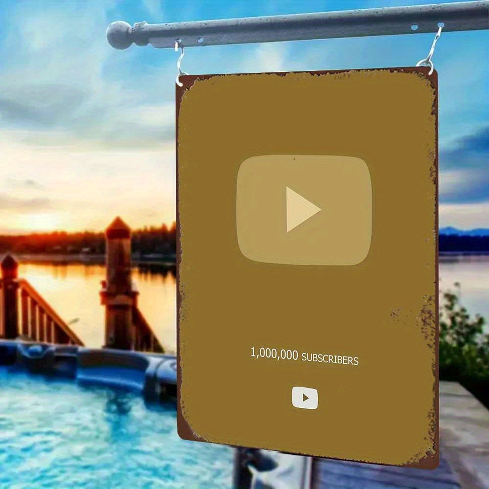 Retro-Metallschild, 2D, flach, – Office Youtuber Bewertung und Preis